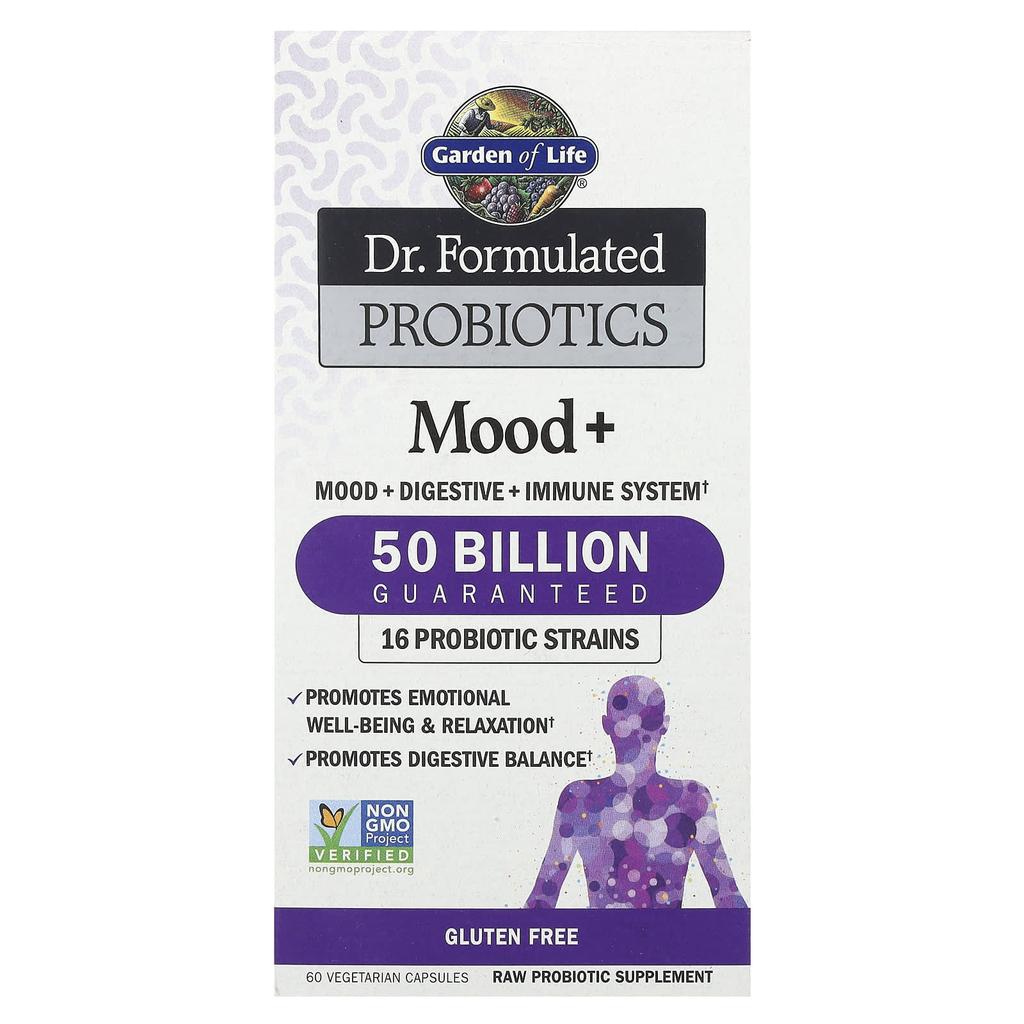 Garden of Life Doctor Made Probiotic, Mood+, 50 Billion, 60 Veggie Capsules