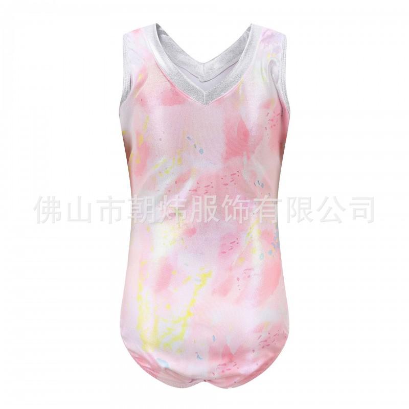 Girls Gymnastics Leotard With Short Pants Hair Accessory Set Dance Practice Wear Kids