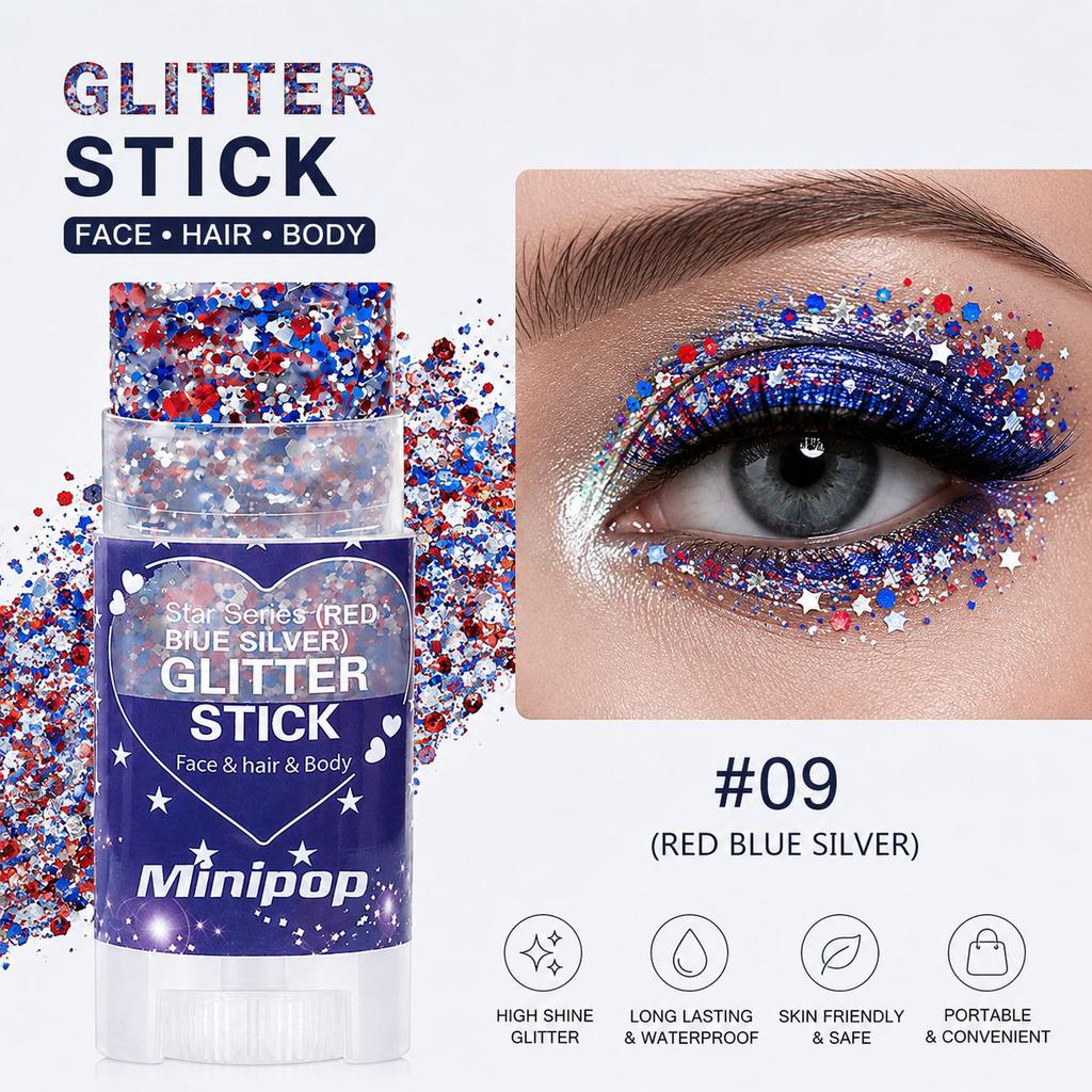 MINIPOP Body Paint Glitter Stick Face Lips Star Shimmer Festival