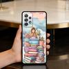 R-Reading B-Books G-Girl Phone Case For Samsung Galaxy A73,A72,A71,A70,A53,A52,A51,Soft Silicone Black Cover