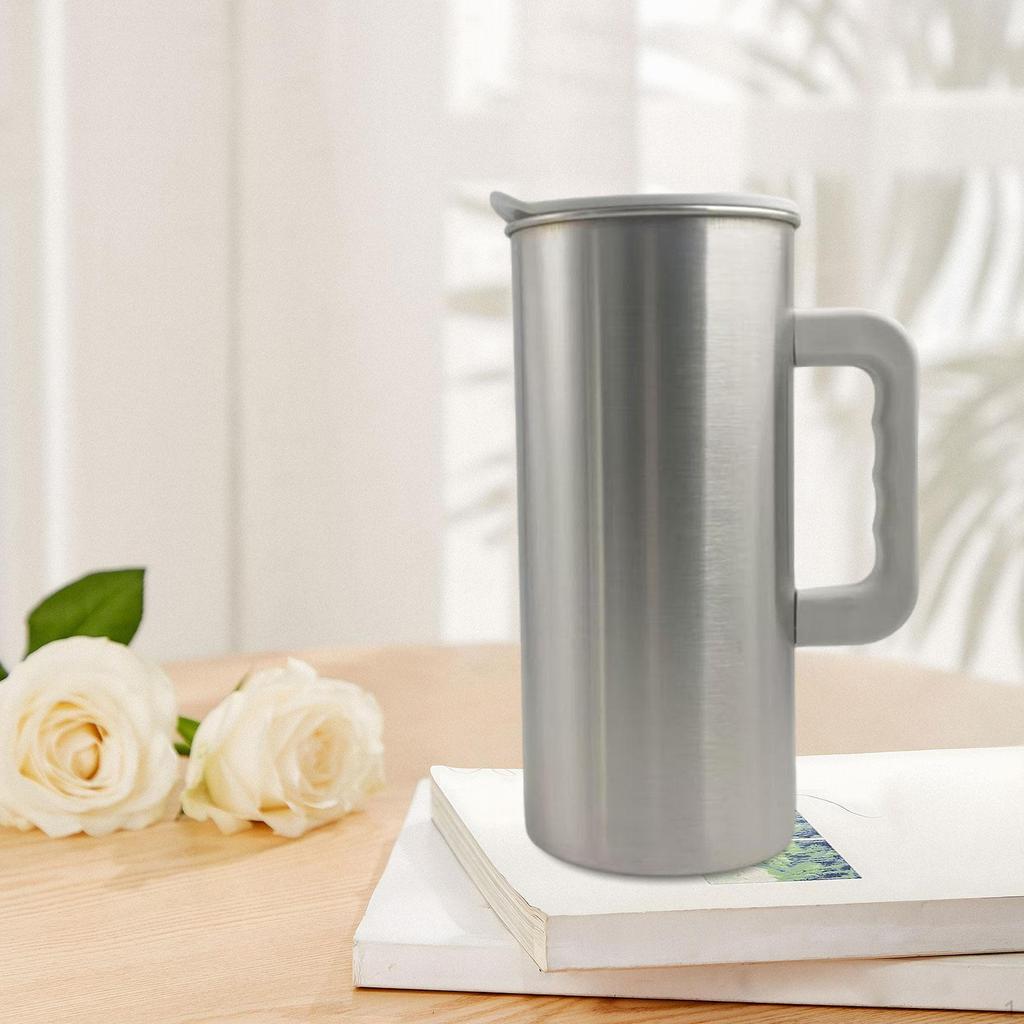 Stainless Steel Pitcher Beverage Container Water Bottle with Lid for Household Hotel