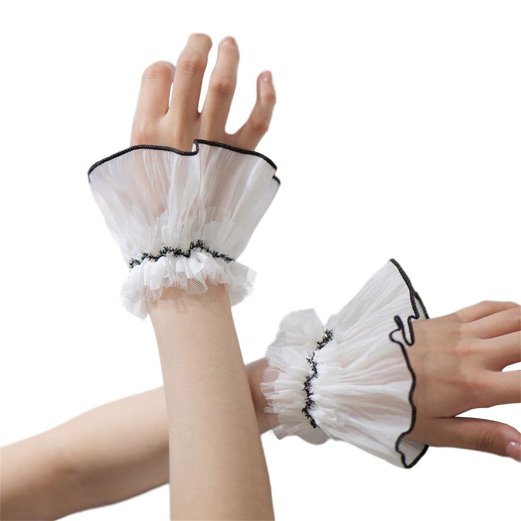 Манжеты с оборками во французском стиле, декоративные рукава для рубашки, съемные накладные рукава, удлиненные манжеты, кружевные манжеты, украшения на запястьях