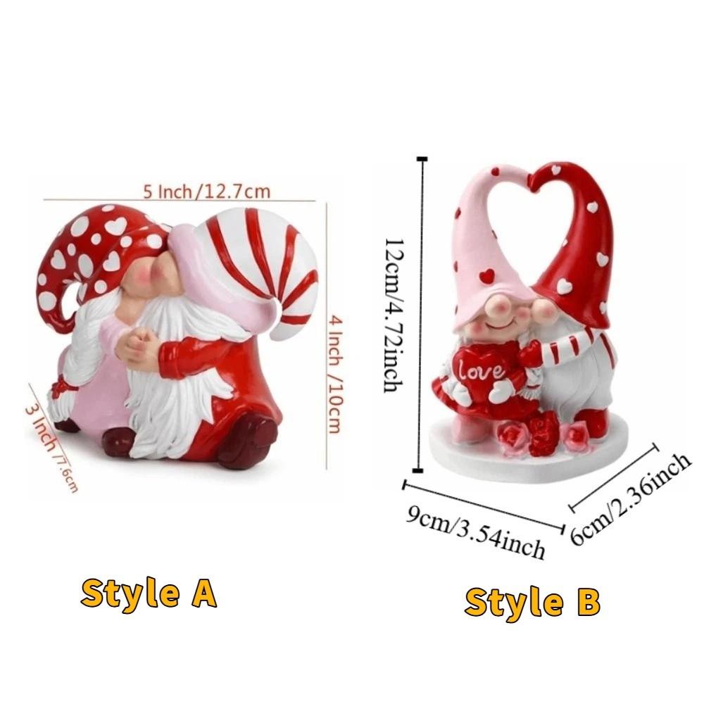 Decorative Valentine's Day Decor Romantic Heart Ornament Cute Heart Dwarf Figurine  Lover Gift