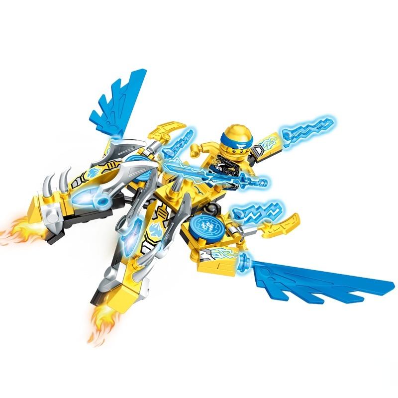 566 шт., ниндзя, золотой трехголовый дракон, 4 в 1, строительные блоки, игрушки для детей, кирпичи «сделай сам», головоломки, игрушки для мальчика