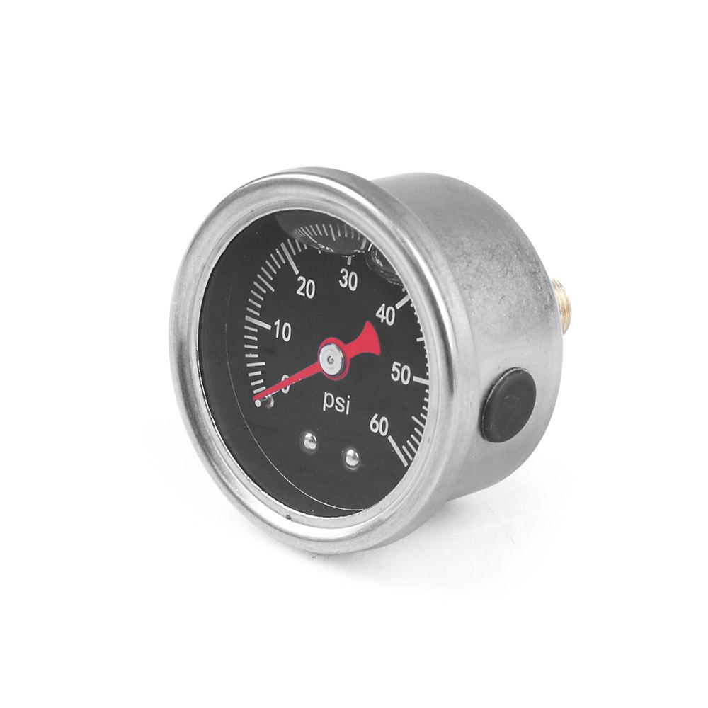 Регулятор давления топлива с манометром 45 мм, регулируемый, 0-60 psi / 0-100 psi, жидкий хром, черный, универсальный
