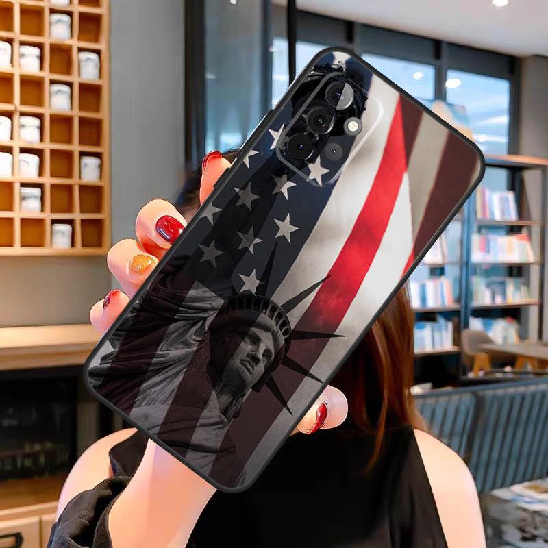 Флаг Америки Статуя Свободы Чехол Для Samsung Galaxy A33 A06 A05 A16 A26 A36 A56 A32 A52 A15 A53 A13 A34 A54 A14 A35 A55