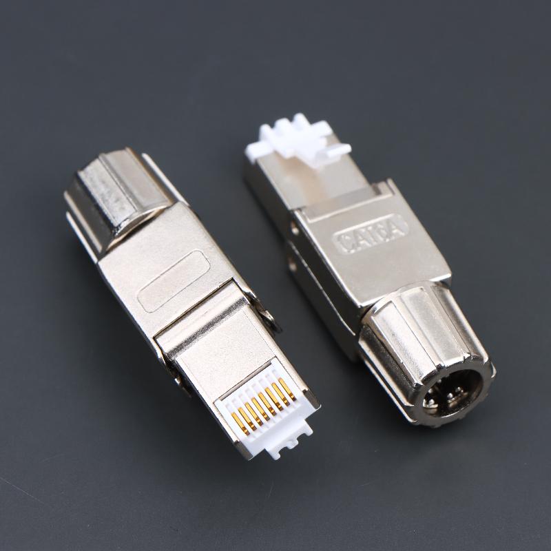 1 шт. Инструмент для разъемов Cat7 Cat6A Cat8 RJ45 Безвинтовой Цинк-сплав Экранированные Ethernet-терминаторы