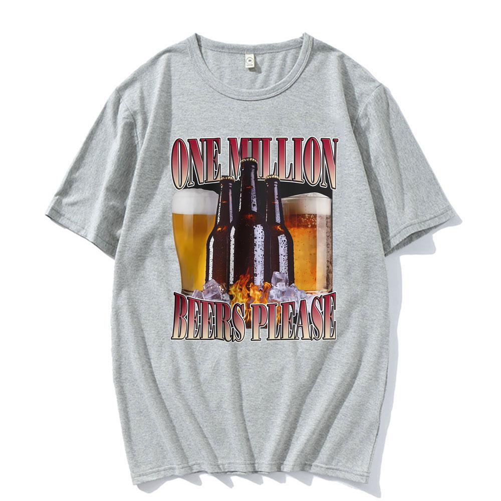 Bar Party Humor Funny Drinking Beer Please Graphic TShirt High Street Pop Short Sleeve T Shirts Unisex TShirt