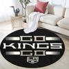 LA Kings pattern round rug,Carpet Rug for Living Room Bedroom Playroom ,Non-slip Floor Mat,Holiday Gifts and Birthday Gifts.