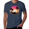Basset Hound Dog Beach Sunset Tshirt Large Size Short Sleeve Tshirt
