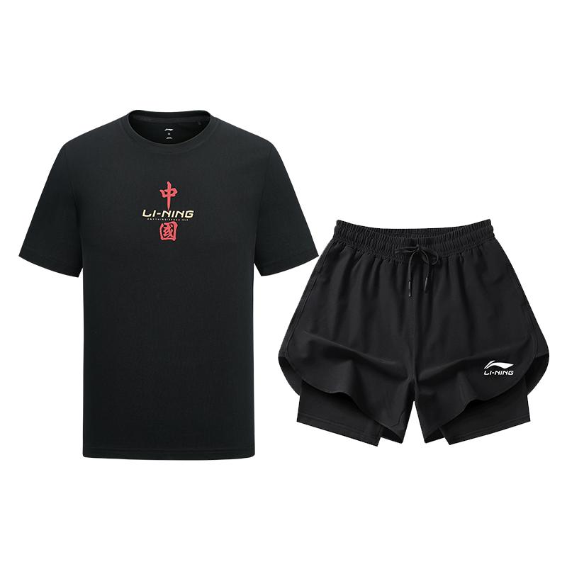 Спортивные комплекты Li Ning Мужские с круглым вырезом Умеренные GKMB-YHST191+LSKT607
