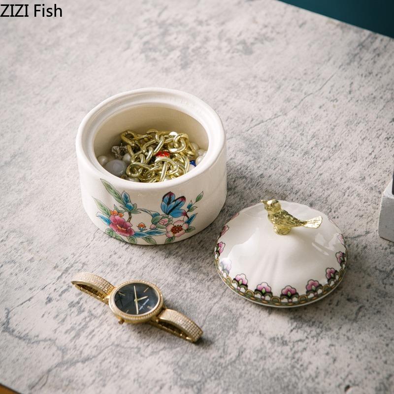 Американская ретро керамическая шкатулка для украшений креативная птица кольцо серьги ожерелье органайзер контейнер для хранения украшений домашний инструмент для хранения