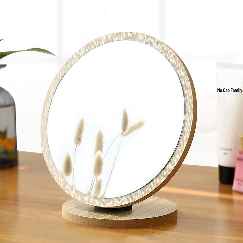 Portable Wooden Folding Makeup Mirror - Small, Standing Vanity Mirror for Dorms and Homes