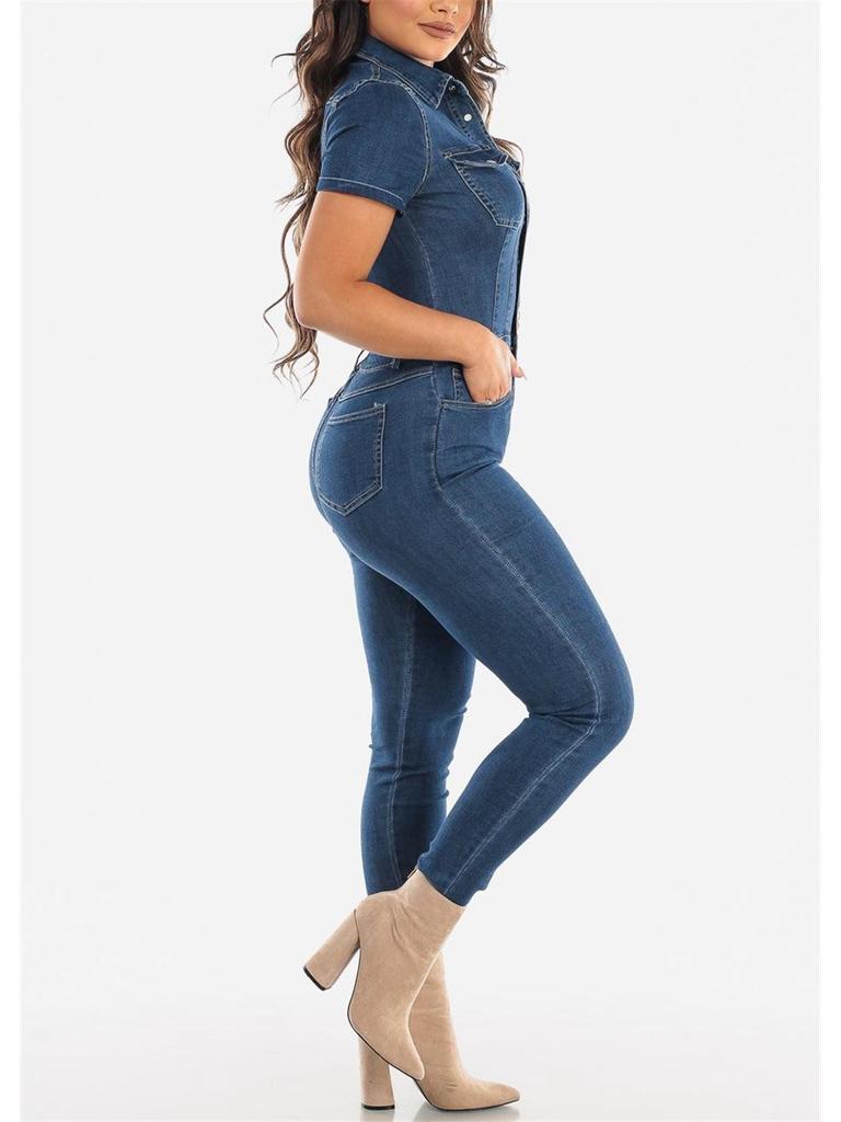 Стильный Сексуальный Модный Джинсовый Комбинезон В Наличии