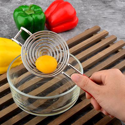 Портативный спиральный сепаратор из нержавеющей стали для яичного белка, сепаратор для яичного желтка с длинной ручкой, бытовые инструменты для яиц, кухонные аксессуары