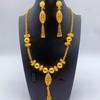 Middle East Dubai Gold Plated Alloy 24K Women's New Chinese Two-piece Necklace Earrings Fashion Premium