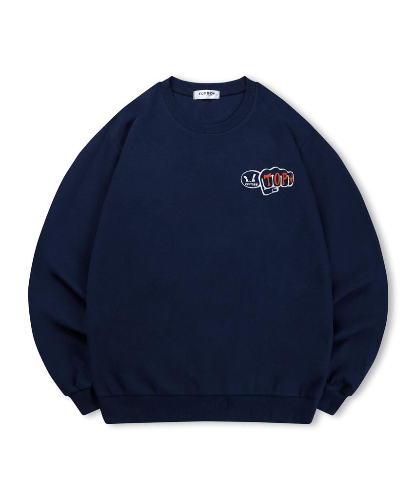 TOPBOY [Non-Fleece Or Fleece] Blowfist Printed Sweatshirt (Type A)