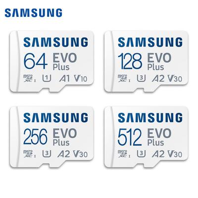 Samsung Карта памяти micro sd EVO Plus 128 ГБ tf + Адаптер 64 ГБ 256 ГБ 512 ГБ microSDXC, Скорость до 160 МБ/с, UHS-I, C10, U3, V10, A3, для телефонов, DJI, камер