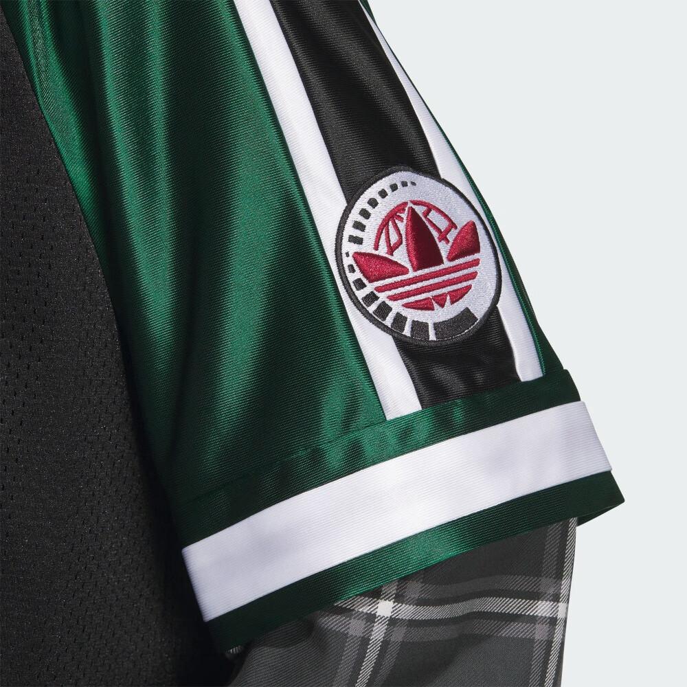 Adidas Originals Unitefit Color Block Button Soft Skin Friendly Short Sleeve Shirt Unisex Shirts Black Dark-Green JN0767