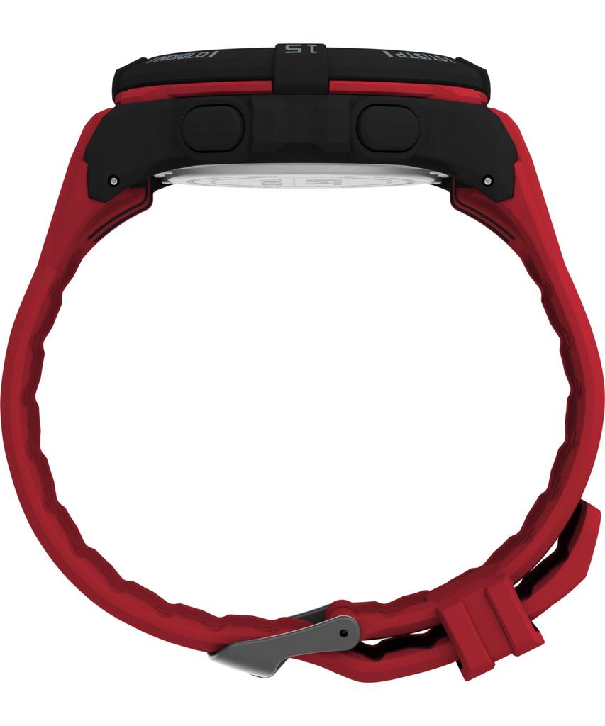 Мужские часы Timex UFC Rush 52 мм — черный ремешок, цифровой циферблат, черный корпус, красный/цифровой/черный. , современное