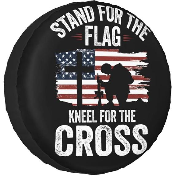 Spare Tire Cover Weatherproof Sun Protection Wheel Tire Cover Universal Fit Trailers RV SUV Truck Camper Travel With US American Flag (15" For Tire