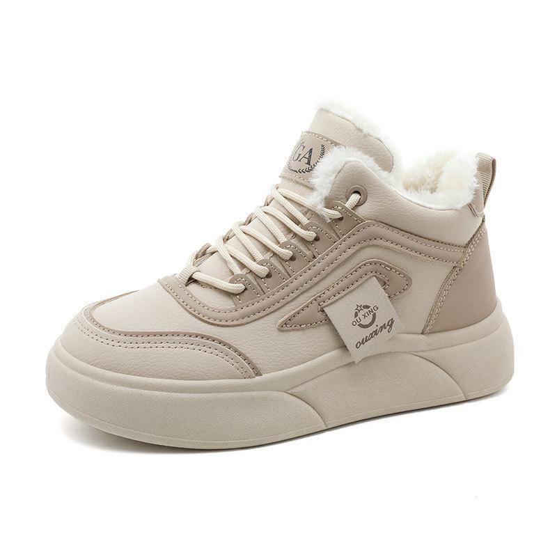 Новые осенне-зимние теплые хлопковые туфли женские туфли кеды бархатные студенческие износостойкая толстая подошва колледж стиль удобные