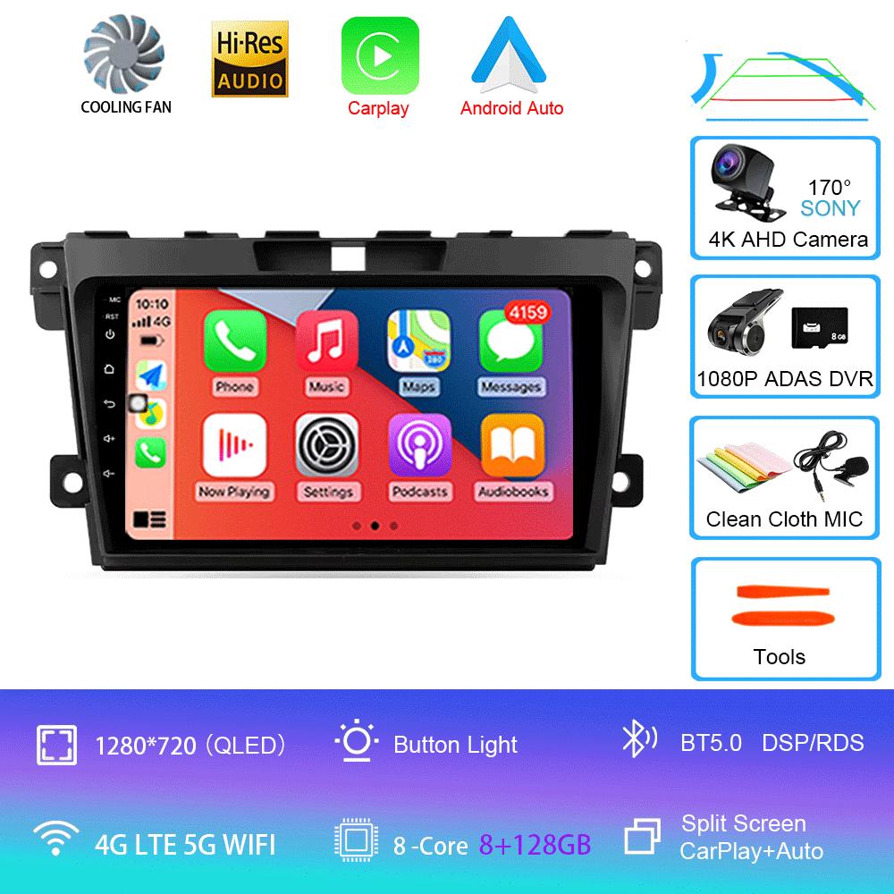 Автомобильное радио Android 14 Carplay для MAZDA 2007 2008 2009 2010 - 2014 CX-7 CX7 CX 7 Навигация GPS Мультимедийный проигрыватель стерео Wi-Fi BT