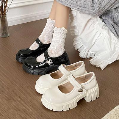 Ретро платформа Мэри Джейн одинарные туфли женские весна и лето новые круглый носок британский колледж стиль японские универсальные маленькие кожаные туфли