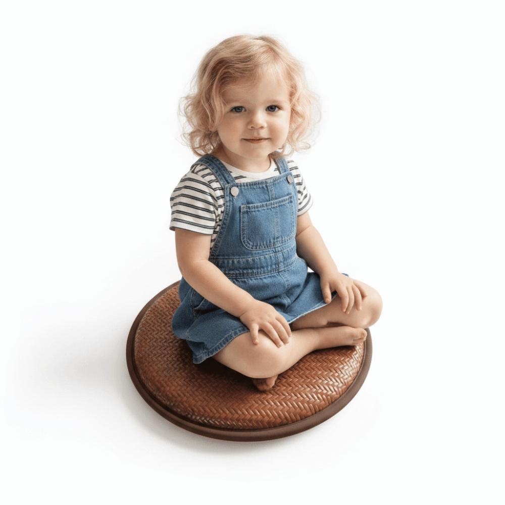 Non-slip Tatami Floor Cushion Woven Texture Seat Pad Durable Round Floor Cushion Living Room