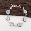 Natural Milky Opal Gemstone 925 Sterling Silver Jewelry Handmade Bracelet 7-9" RB-17-15