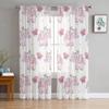 Cartoon Butterfly Pink Elephant Sheer Curtains For Living Room Kids Bedroom Tulle Curtains Kitchen Window Treatment Drapes