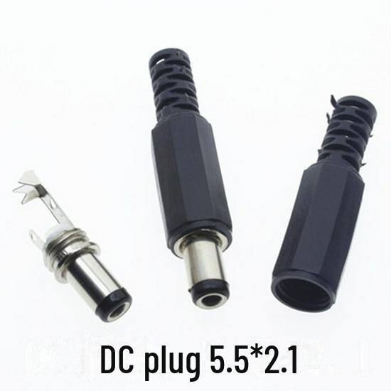 DC-022B Copper DC Power Socket 5.5x2.1/5.5x2.5mm with Nut, 2 Pins