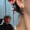 Игра Любовь и Глубокий Космос Силус Косплей Серьга Унисекс Красная Луна Кисточки Кулон Пусеты Серьги Аксессуары Украшения Реквизит