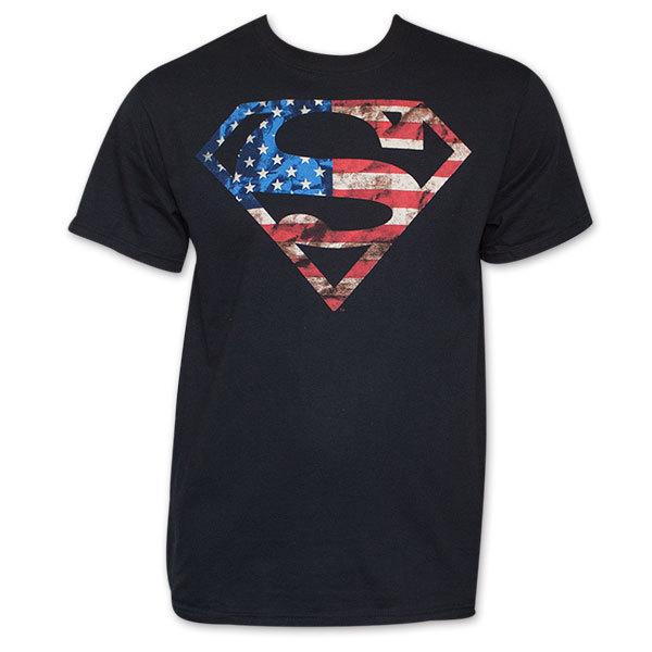Superman American Flag Logo T-Shirt