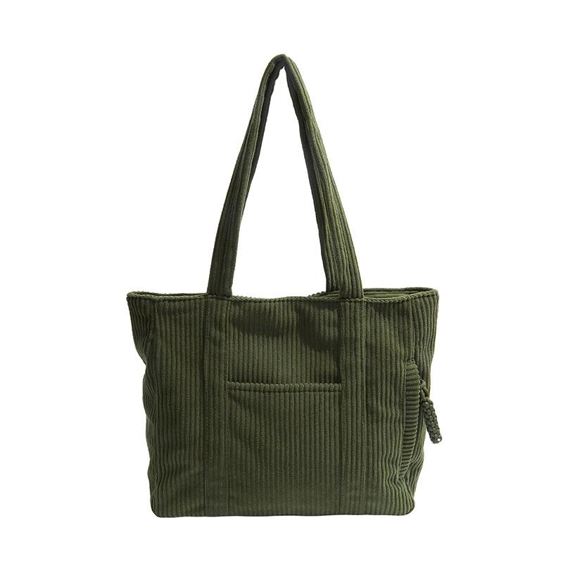 Вельветовая сумка-тоут большой вместимости женская для поездок на работу тканевая сумка студенческая для занятий на плечо простая сумка-мессенджер