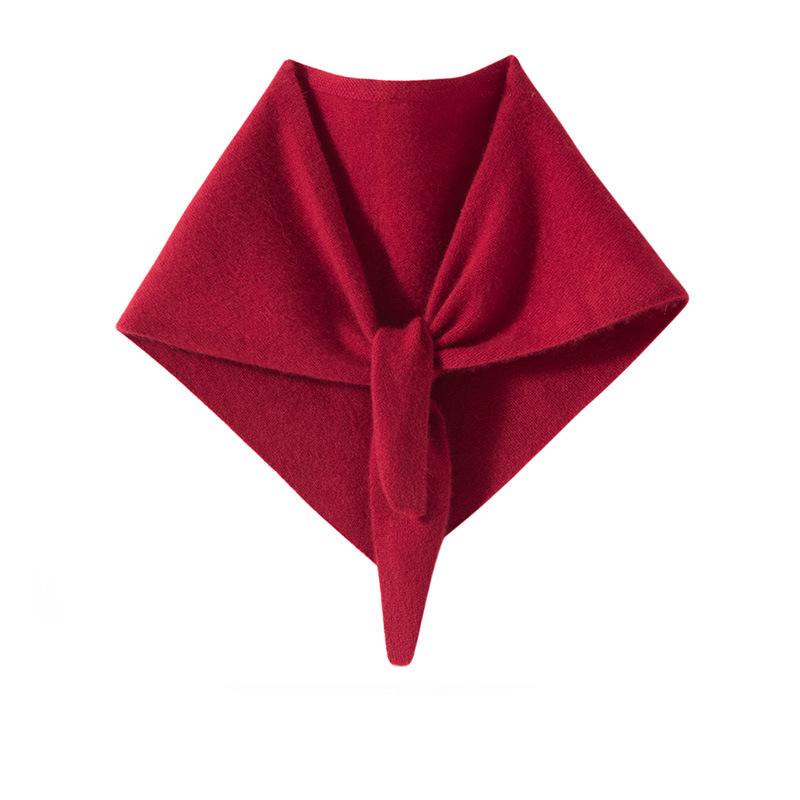 100% Pure Cashmere Women's Knit Triangle Scarf - Neck Warmer & Protector for Autumn/Winter
