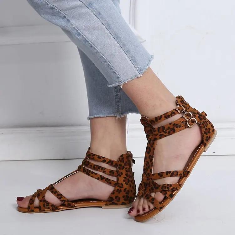 Модные женские сандалии Национальные ветровые сандалии в богемном стиле Женская модная стильная летняя женская обувь на плоской подошве Обувь больших размеров