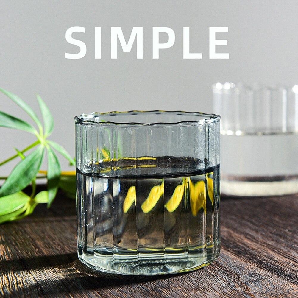 Прозрачная стеклянная кофейная кружка, классическая стеклянная чашка для чая с вертикальными полосками для кофе, чая, напитков