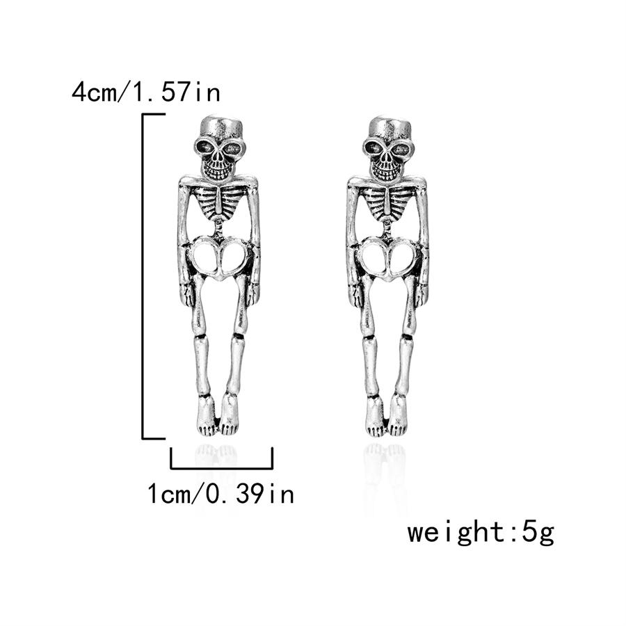 1 пара серег-гвоздиков в виде костей скелета на Хэллоуин, серьги-гвоздики в виде скелета человека, призрака, скелета, аксессуары для вечеринки