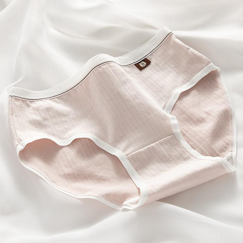 Женское нижнее белье, простые однотонные хлопковые трусы для лета, тонкие дышащие трусики со средней талией