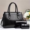 Fashion PU Leather Three Piece Handbag Large Capacity Versatility Shoulder Bag Crossbody Bag Crocodile Patterned Women' Handbag