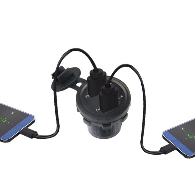 Автомобильный разъем USB с двумя разъемами 12-24 В, вольтметр, светодиодный автомобильный адаптер питания