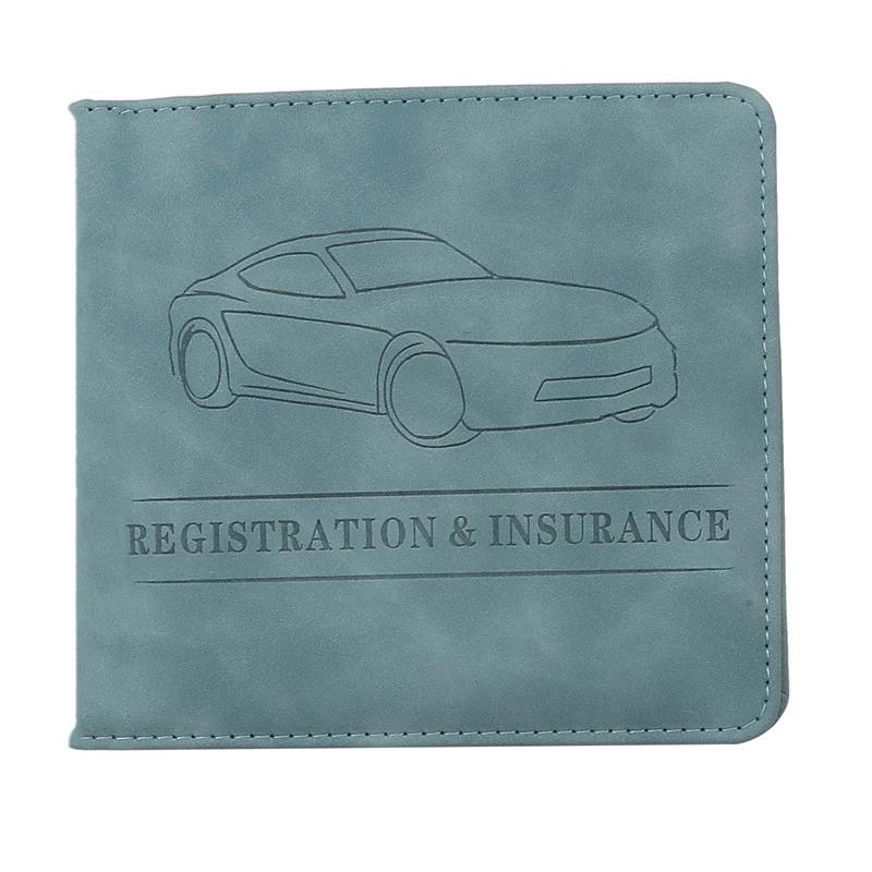 Leather Car Document Holder Organizer For Registration License Insurance Cards Vehicle Glove Box Storage Case