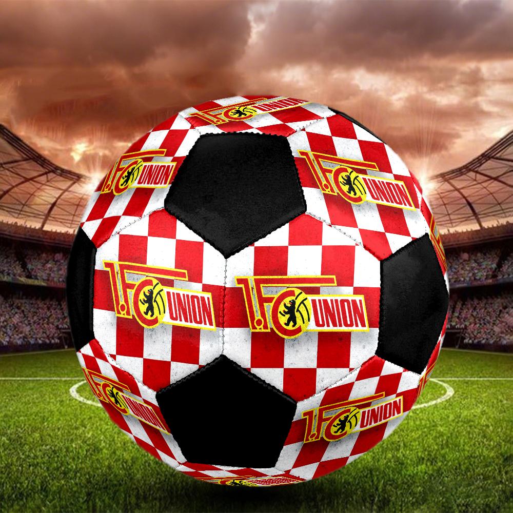 Union Berlin Мяч для мини-футбола Цветной Машинная строчка ПВХ Размер 5 Готов к тренировкам команды и соревнованиям Прочный Высокий отскок Крутой Спортивный Подарок