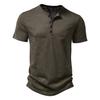 Men's Short-sleeve T-shirt Henley Collar Summer Casual Solid Color T Shirt for Men Polo High Quality Mens T-shirts