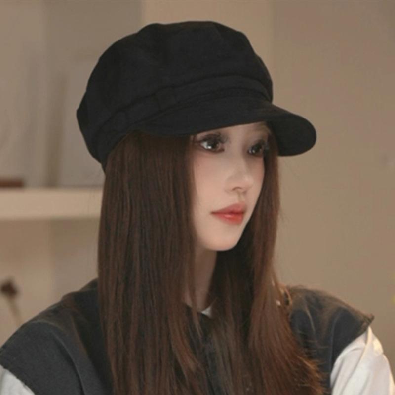 Корейские замшевые береты Детские осенне-зимние бейсболки Универсальные маски для лица Кепки газетчика Восьмиугольные кепки для девочек с большой головой
