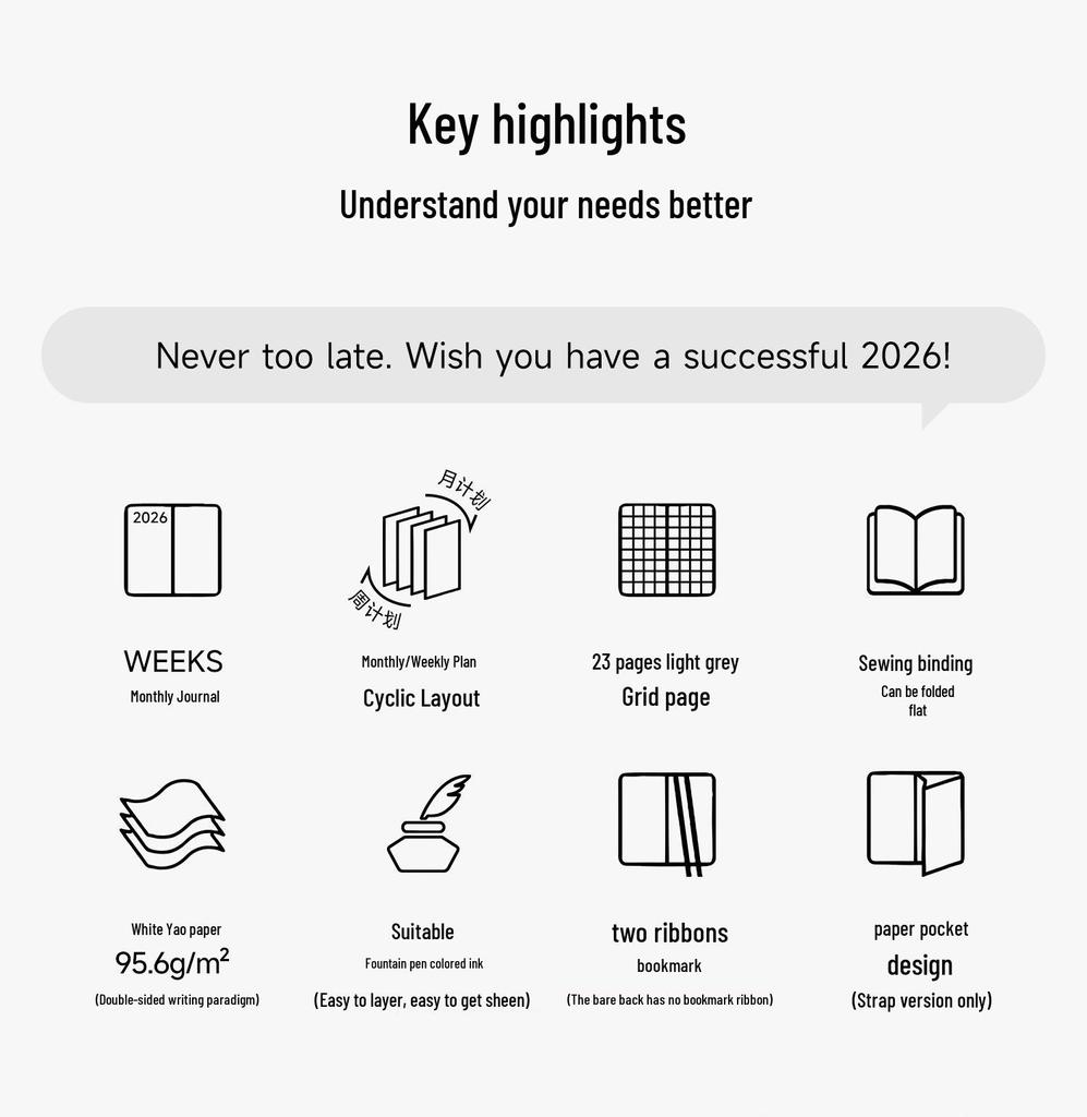 Paperideas 2026 Weekly Pocket Planner: Hardcover, Special Paper, Simple Agenda