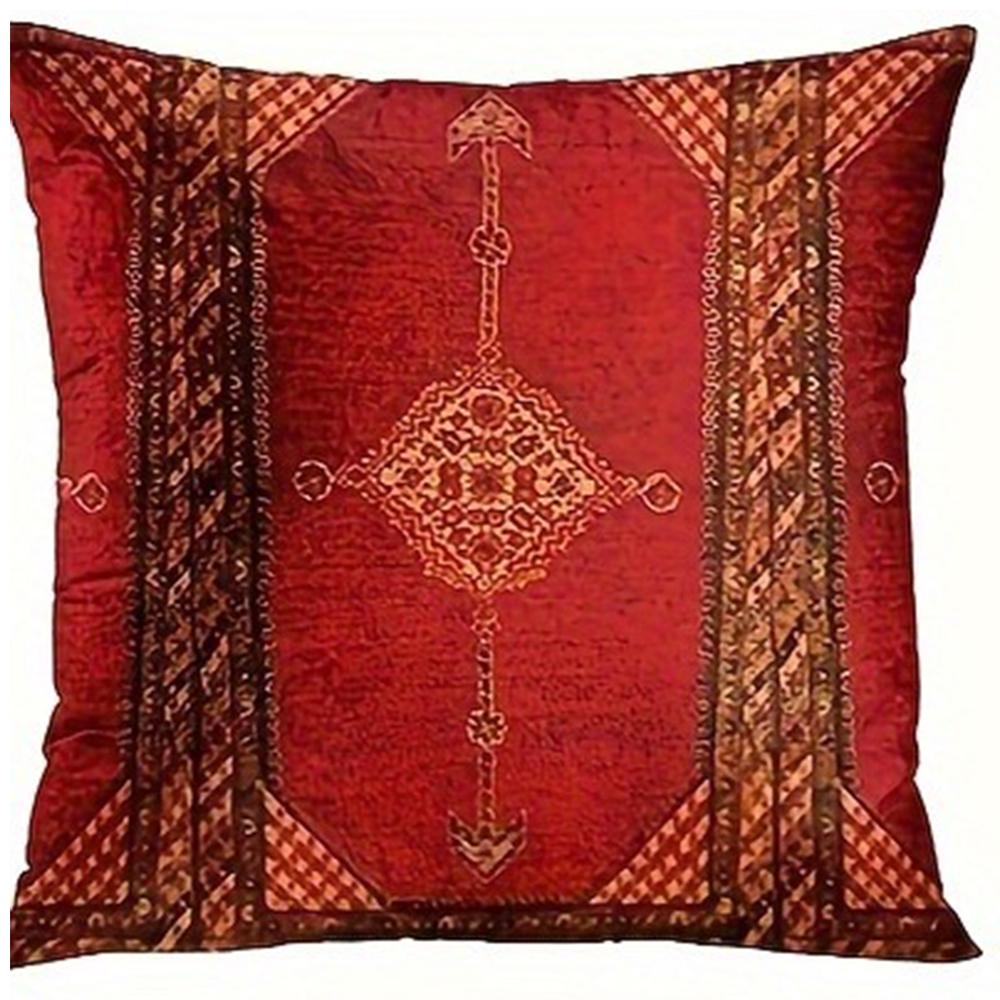 Retro Red Ethnic Style Home Decoration Pillowcase Bedroom Room Decoration Pillow Cover, Living Room Sofa Chair Cushion Cover