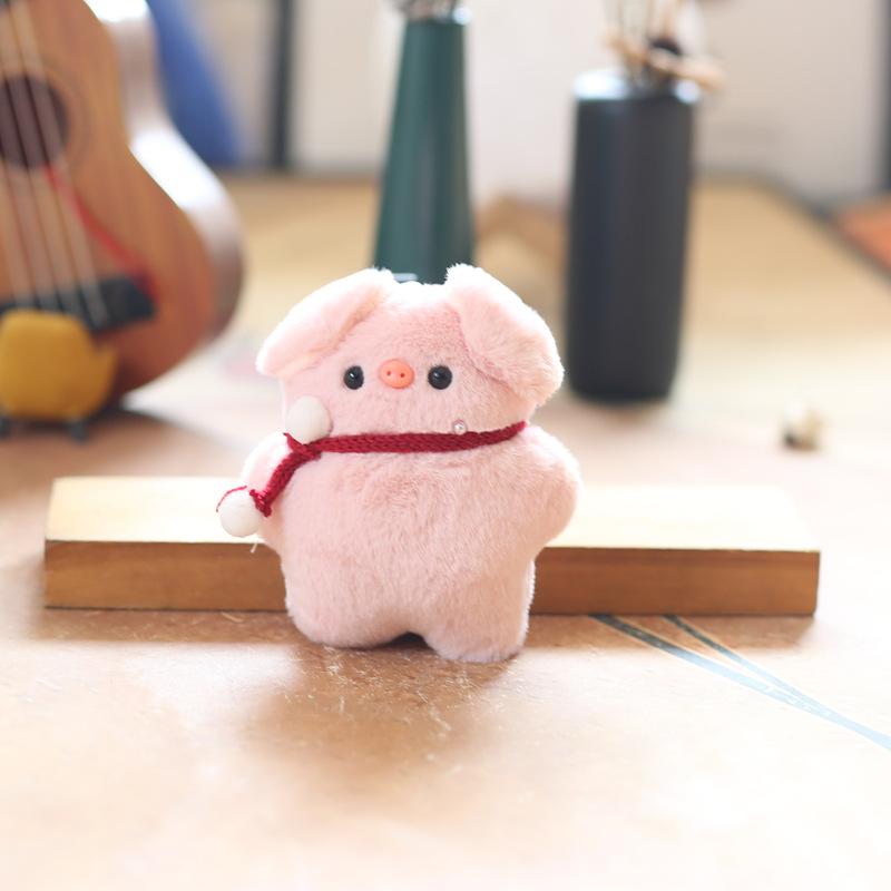Cute Cute Scarf Pig Pendant Plush Toy Doll Cartoon Bag Hanging Keychain Doll Doll