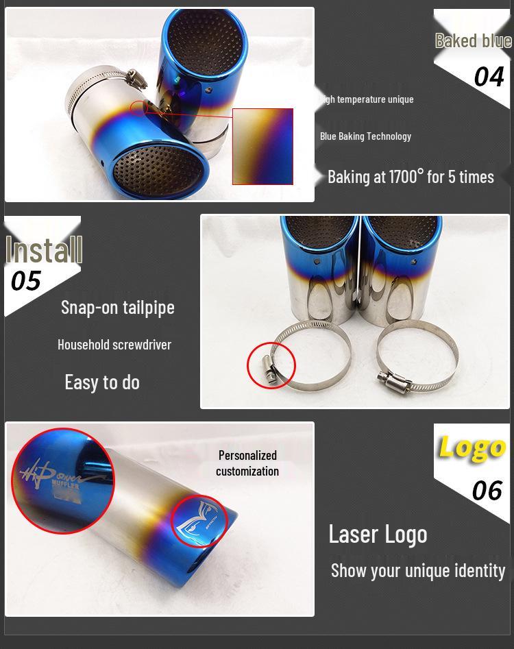 Volkswagen CC Magotan Нержавеющая сталь Серебристый Накладка на выхлопную трубу